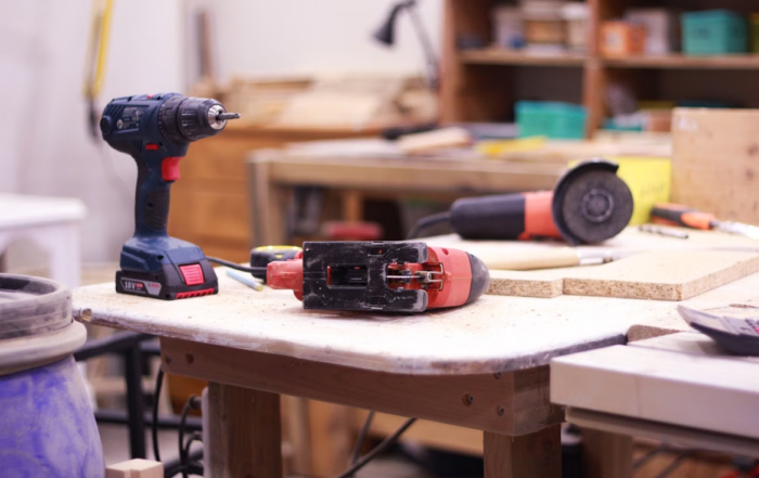 power tool storage, workbench, power tool organization, tool cabinet